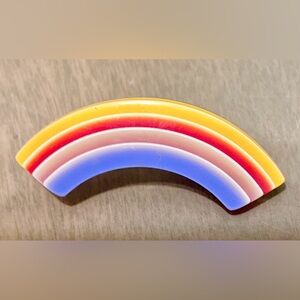 LEA STEIN lucite Rainbow Brooch Pin. Paris Laminated. Vintage 1970's Signed.